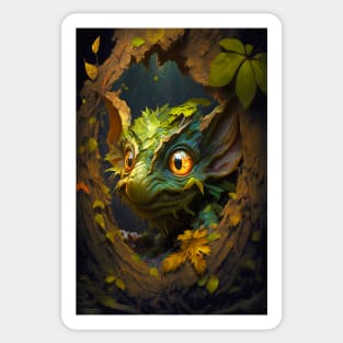 Goblin In Magical Old Tree Sticker